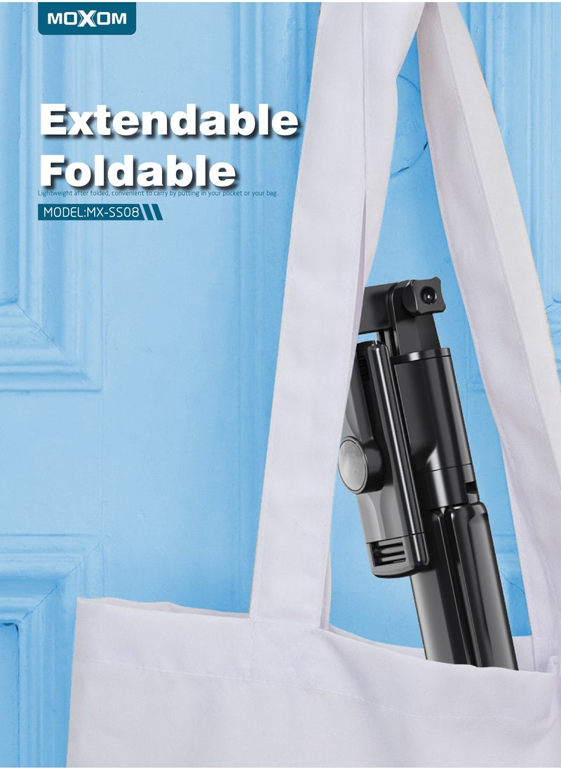 MOXOM - SS08 Portable Extendable and Foldable Wide Adjustable Selfie Stick - Image 1