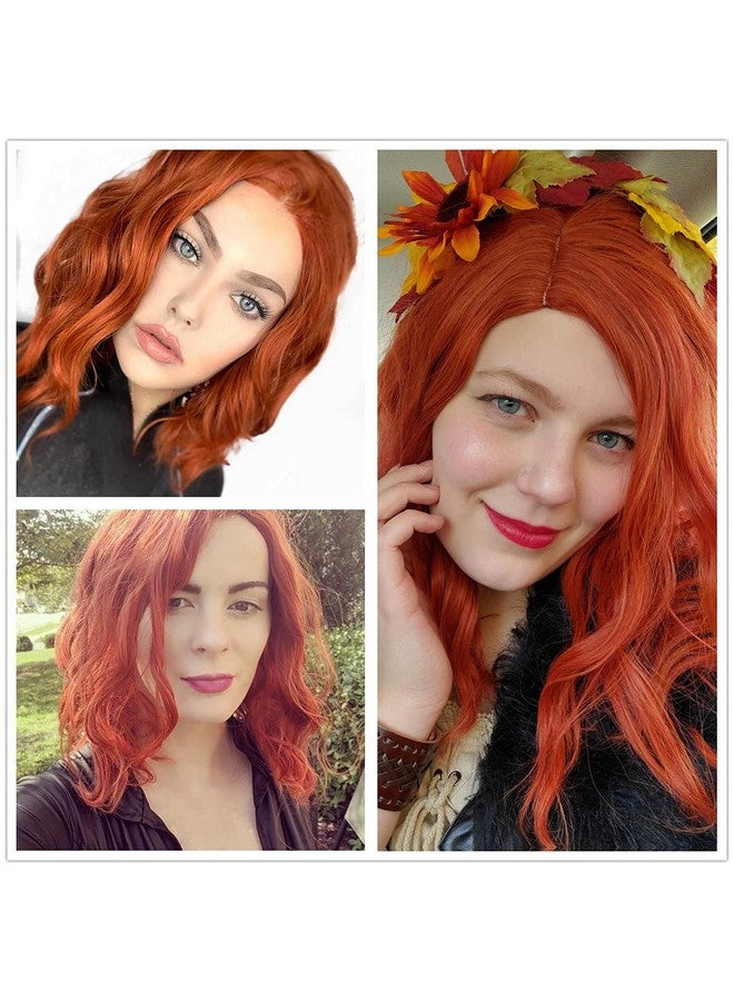 Mildiso Ginger Wigs For Women Short Curly Wavy Bob Wig Dark Brown Soft Hair Wig With Wig Caps Cute Colorful Synthetic Wig For Daily Party M091 - Image 4