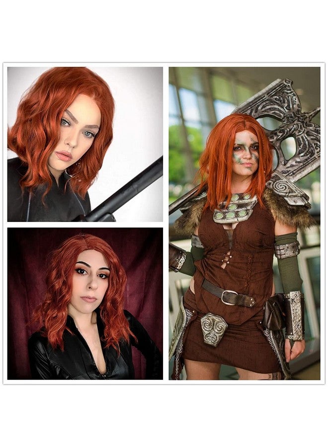 Mildiso Ginger Wigs For Women Short Curly Wavy Bob Wig Dark Brown Soft Hair Wig With Wig Caps Cute Colorful Synthetic Wig For Daily Party M091 - Image 3