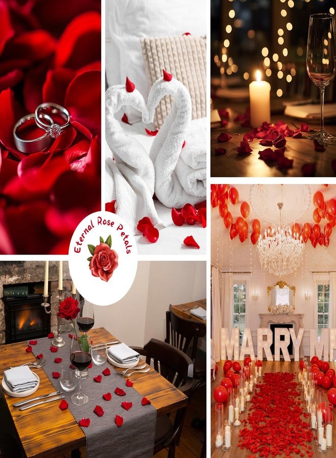 Eslibin 340 PCS Real Red Rose Petals, 3.17oz Dried Flower Confetti Petals for Wedding Flower Girl to Throw at Wedding Party, Romantic Night Bridal Shower Valentine's Day Decor - Image 5