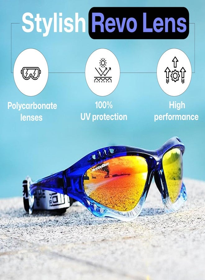 Jettribe Pro Fade Frame Goggles - Storage Case Anti-fog Design Goggles for PWC Jetski Racers Enthusiasts - Stylish Revo Lens for Eye Protection and Clear Vision - Navy Blue - Image 3