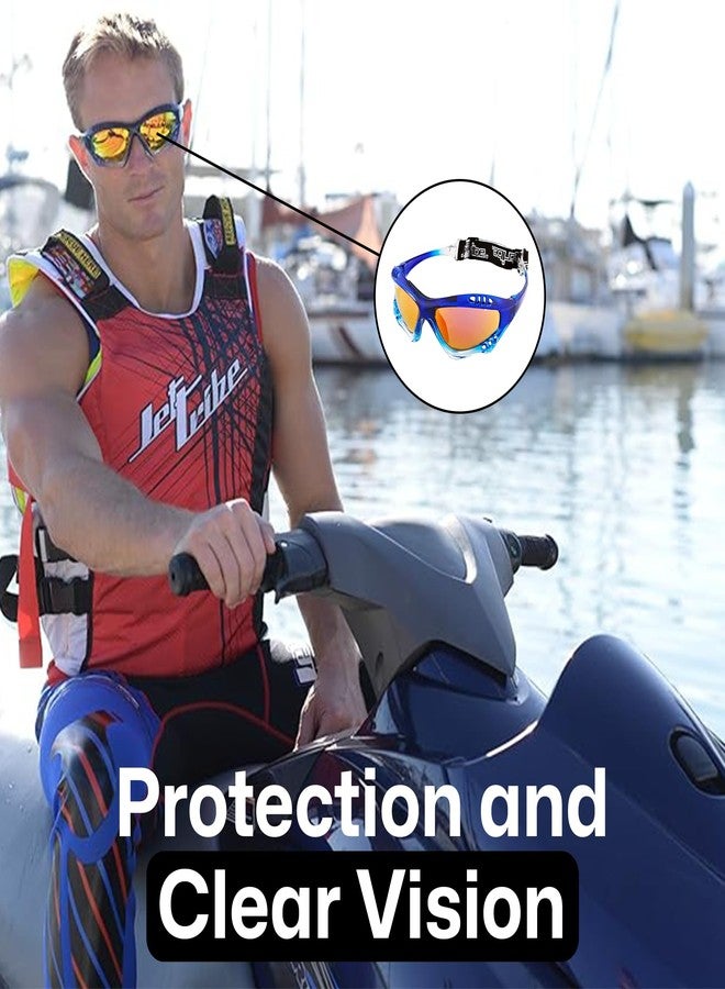 Jettribe Pro Fade Frame Goggles - Storage Case Anti-fog Design Goggles for PWC Jetski Racers Enthusiasts - Stylish Revo Lens for Eye Protection and Clear Vision - Navy Blue - Image 5