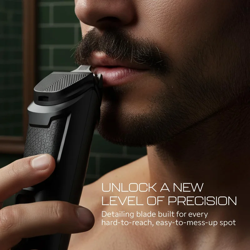 Zlade  Zlade Jaws Blitz Rechargeable All-Purpose Beard Trimmer | 40 Length Settings | 3 Interchangeable Heads for Women | Best Price UAE