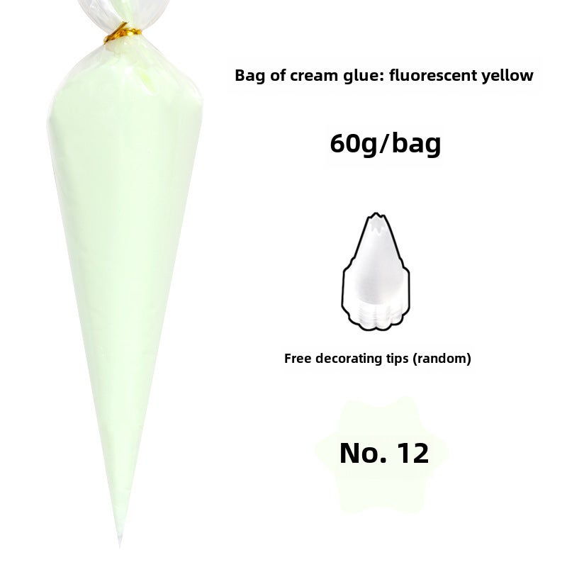 Generic DIY Craft Phone Case Kit with Faux Cream Glue Fluorescent yellow 