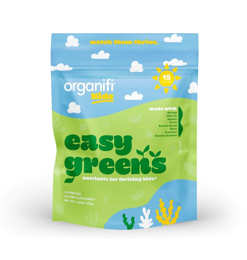Organifi Organifi Kids Easy Greens Probiotics for Kids Made with a Delicious Blend of Vegetables and Superfoods PlantBased Vegan and No Gluten Dairy or Soy 15 Servings
