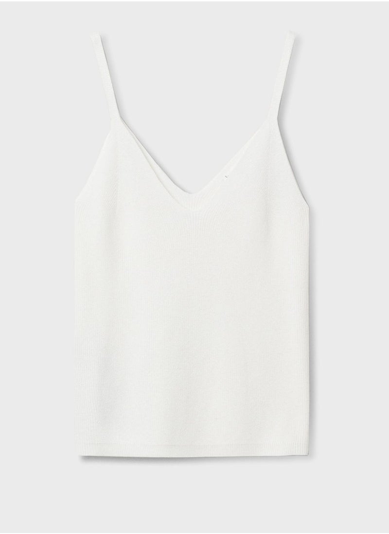 MANGO - Kids Ribbed Knitted Top - Image 1