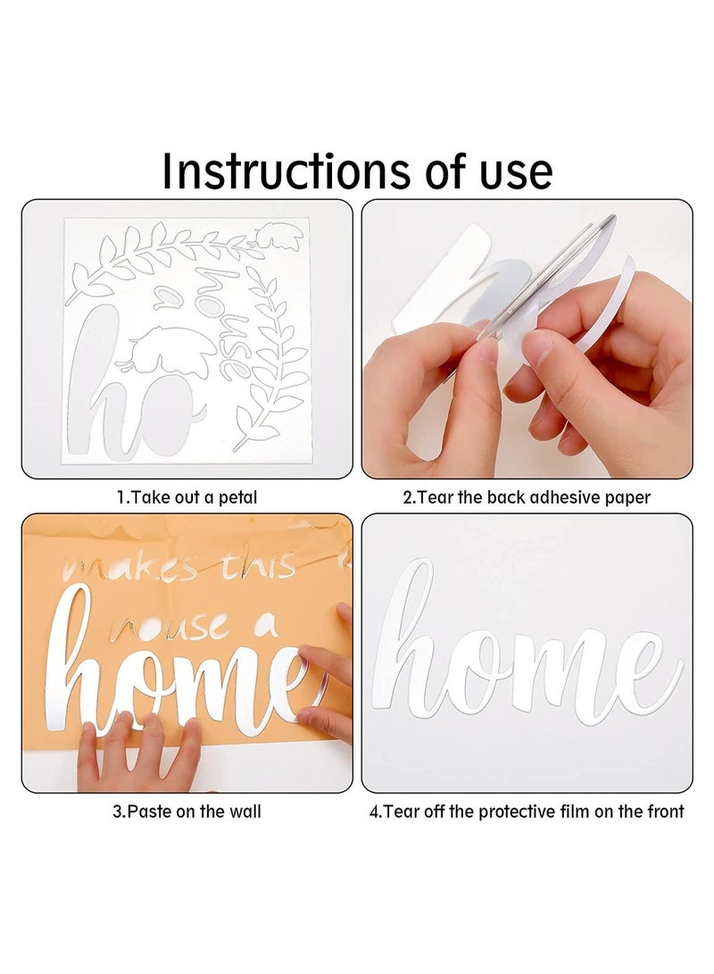 SYOSI 3D Acrylic Mirror Decal Wall Decor Stickers Family Letter Quotes Wall Stickers Removable DIY Motivational Family Butterfly Mirror Stickers for Home Living Room Bedroom Office Wall Decorations - Image 4