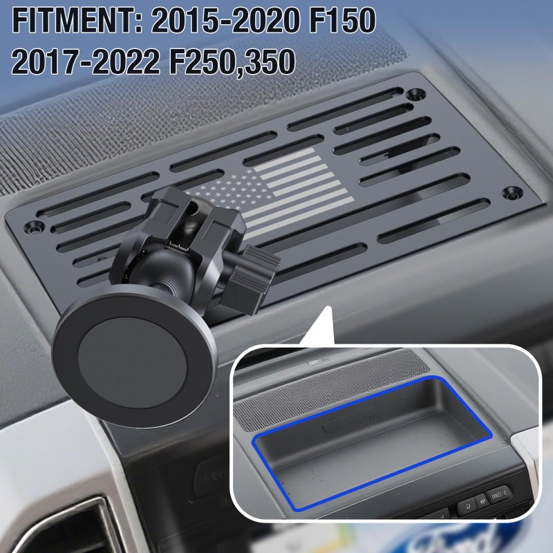 SwiftGaze Metal Phone Mount for 2015-2020 Ford F 150 & 2017-2022 F250/350 Shakeproof Dash Mount Holder Cool Ford Accessory - Image 2