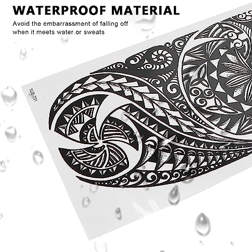 MAYCREATE® 40 Sheets Temporary Tattoos Combo for Men Women, Large Sleeve, 3D Arm Band, Lion, Wolf, Skull Designs, Waterproof Stickers for Party, Club, Special Makeup, DIY Crafts, Journaling - Image 2