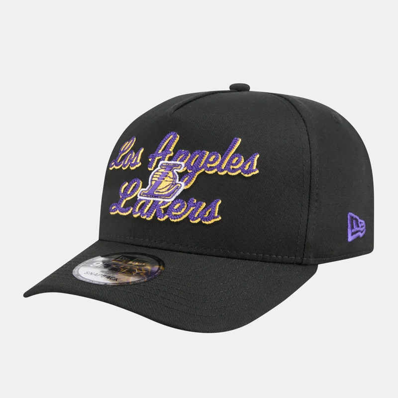 NEW ERA Black Men's NBA Los Angeles Lakers Chainstitch 9FIFTY A-Frame Cap for Men | Best Price UAE