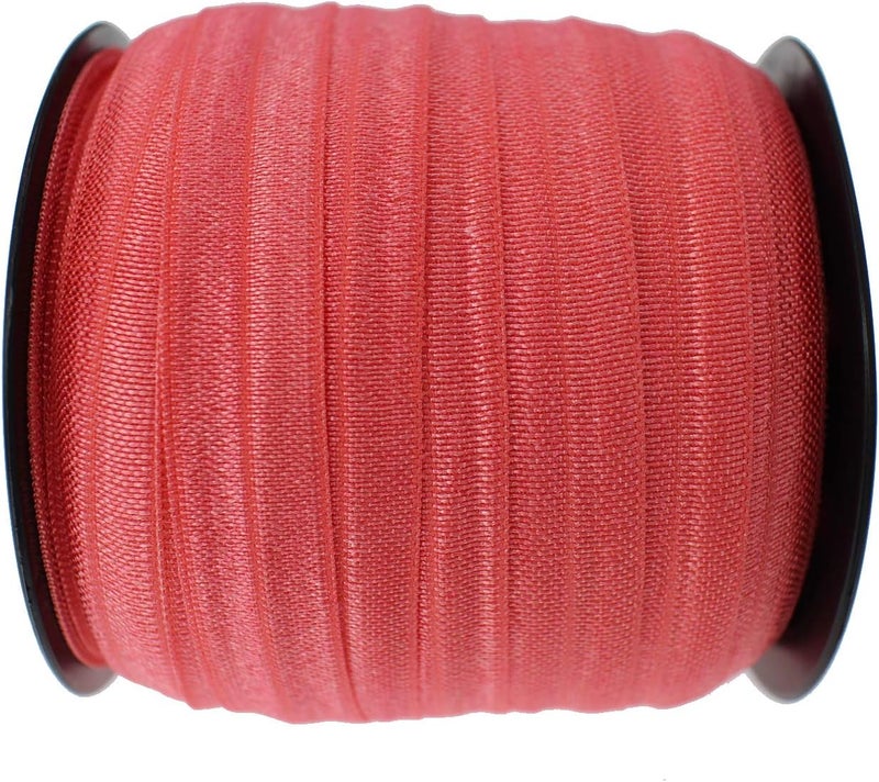 JESEP Watermelon Red Fold Over Elastic 5/8 inch 15mm Elastic Bands for Sewing 40 Yards Wide Elastic Headbands Stretchy Ribbon for Crafts-Elastic Straps Trim for Girls Hair Ties-Bow-DIY Projects-Clothes - Image 4