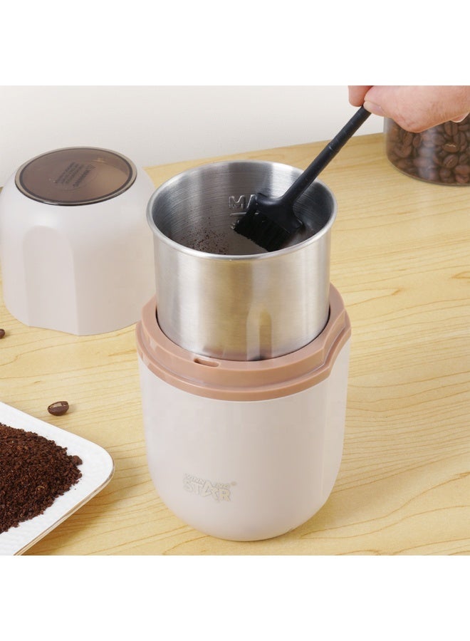 Winning Star Electric Coffee Grinder ST-9713, Spice Grinder with Cleaning Brush, Large 80g Capacity, 150W Powerful Stainless-Steel Grinder for Spices, Coffee Beans, Nuts, and Herbs (Beige) - Image 4