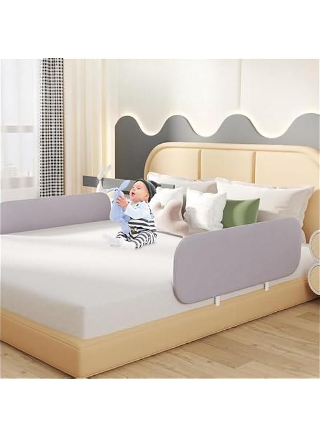 جونيس حاجز سرير قابل للطي للأطفال من سكاي تاتش مقاس 120 سم × 40 سم، قضبان سرير عالمية قابلة للتعديل، سياج واقي لسقوط الطفل، واقي سرير للأطفال مقاس Twin وFull، مقاس Queen وKing، رمادي، عبوة واحدة - Image 3