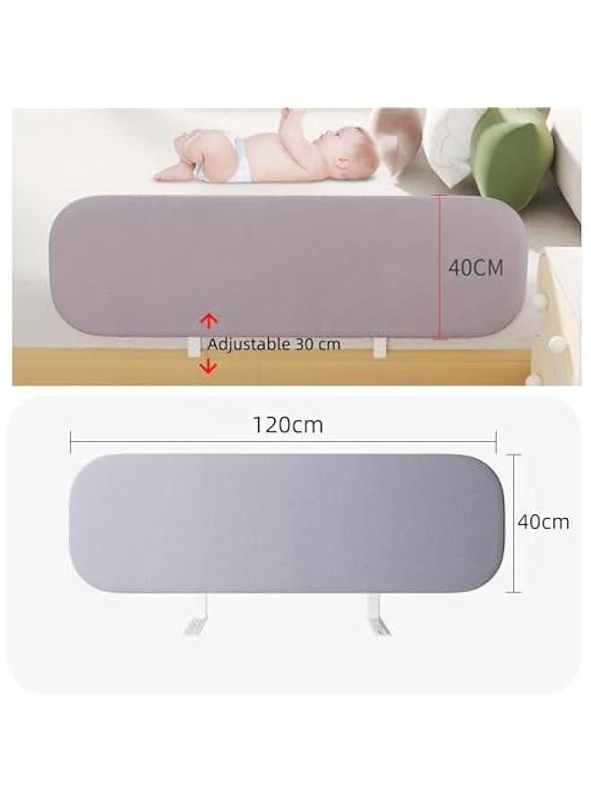 جونيس حاجز سرير قابل للطي للأطفال من سكاي تاتش مقاس 120 سم × 40 سم، قضبان سرير عالمية قابلة للتعديل، سياج واقي لسقوط الطفل، واقي سرير للأطفال مقاس Twin وFull، مقاس Queen وKing، رمادي، عبوة واحدة - Image 4