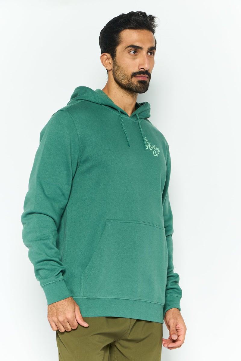 Hurley Men Sportswear Fit Long Sleeve Outdoor Hoodie, Green  - Image 3