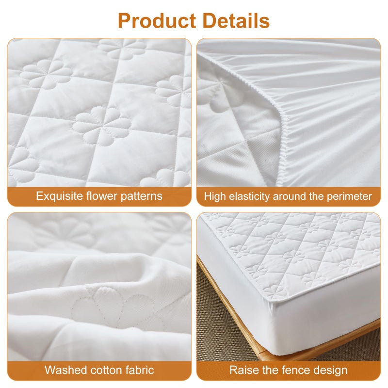 VOPHIA 2 Pack Waterproof Hospital Bed Sheet Mattress Cover Protector 36" x 80" x 12" Hospital Grade Incontinence Protection, Soft Breathable Fabric for Elderly, Adults Machine Washable (White, 36 * 80inch) - Image 5