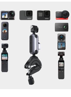 SYOSI Action Camera Handlebar Mount for DJI Action 2, GoPro 10, GoPro 7/8/9 Adjustable Motorcycle Handlebar for OSMO Action/Pocket 2/ Pocket Action Camera Bike Mount for Insta 360  - Image 3