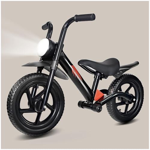 KRIDDO Kids Balance Bike for 25 Years with Front Light Upgraded Stable Tires Upgraded Bearing for Smooth and Stable Riding Front and Rear Fenders Adjustable Seat Black - Image 1