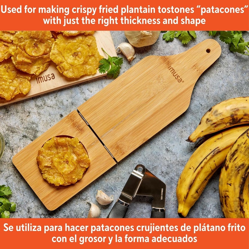 IMUSA USA Traditional Small Bamboo Tostonera Plantain Masher - Image 5