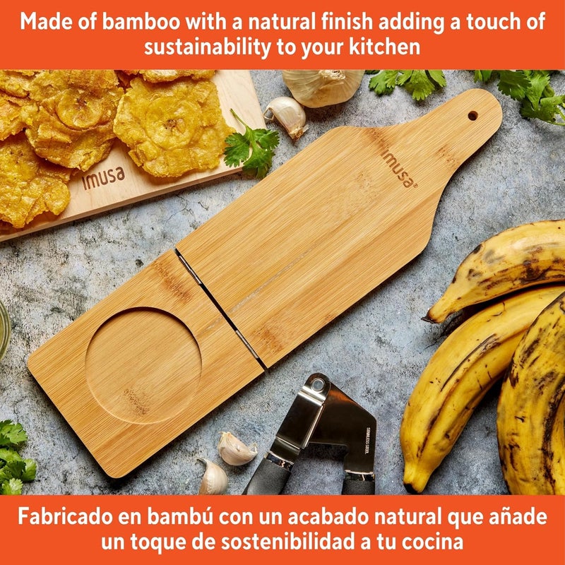 IMUSA USA Traditional Small Bamboo Tostonera Plantain Masher - Image 3