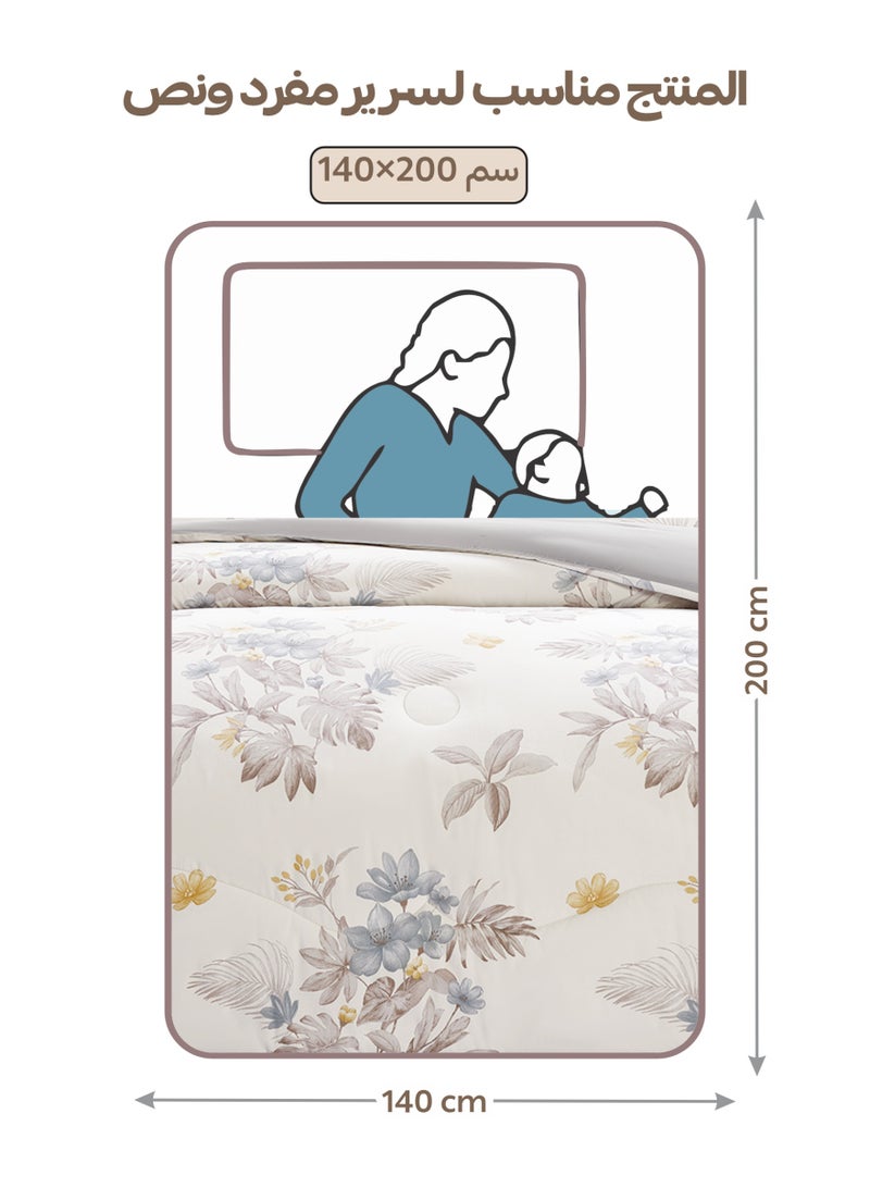Doona Bedding Comforter Set, Fits 140x200 cm Single Size Bed – 4 Pcs Reversible Printed Design – 350 GSM All-Season Comforter – Premium Brushed Microfiber - Image 2