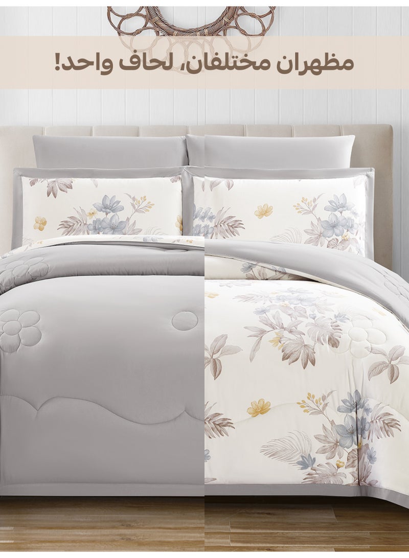 Doona Bedding Comforter Set, Fits 140x200 cm Single Size Bed – 4 Pcs Reversible Printed Design – 350 GSM All-Season Comforter – Premium Brushed Microfiber - Image 5