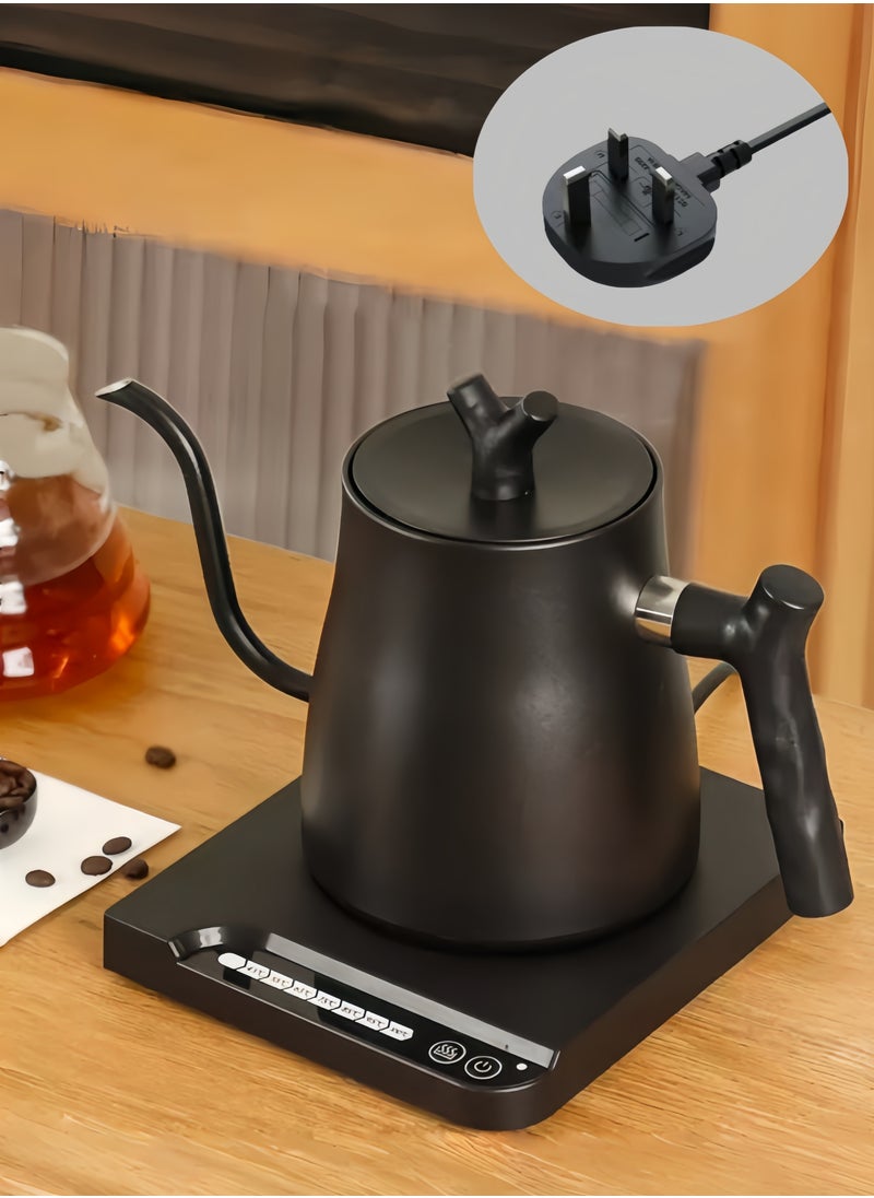 nihao Multifunctional Gooseneck Kettle V60 Coffee Kettle , Electric Kettle , Coffee Pot and Tea Pot , 1000ML , 1000W Power Knob Temperature Adjustment with DigiTemperature Automatic Insulation , 304 Stainless Steel Material , Suitable for Home and Office - Black  - Image 2