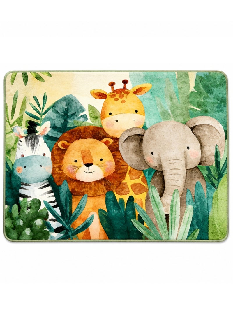 Factory Price Wild Animals Cushion Play Mat Rug – Soft Padded Carpet with Non-Slip Backing, 160 x 200 cm - Image 1