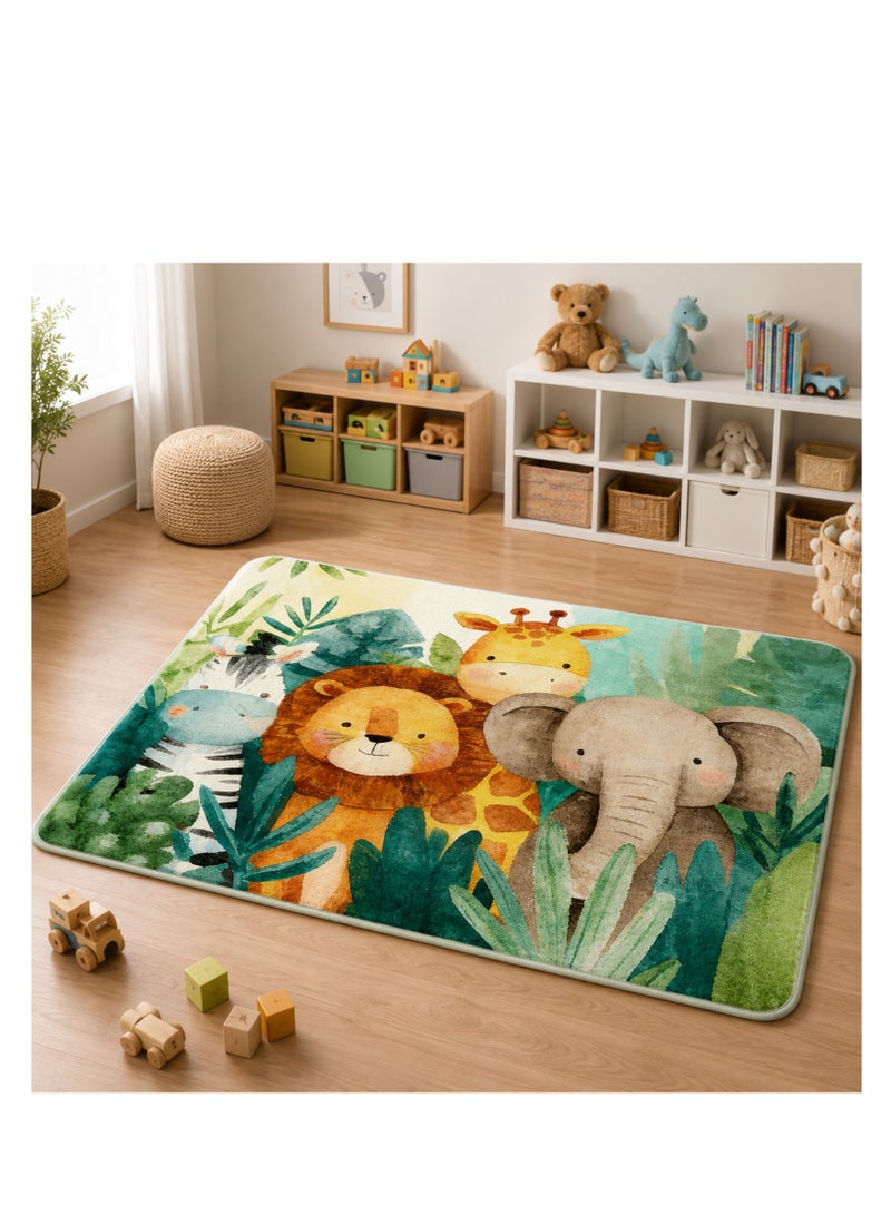 Factory Price Wild Animals Cushion Play Mat Rug – Soft Padded Carpet with Non-Slip Backing, 160 x 200 cm - Image 2