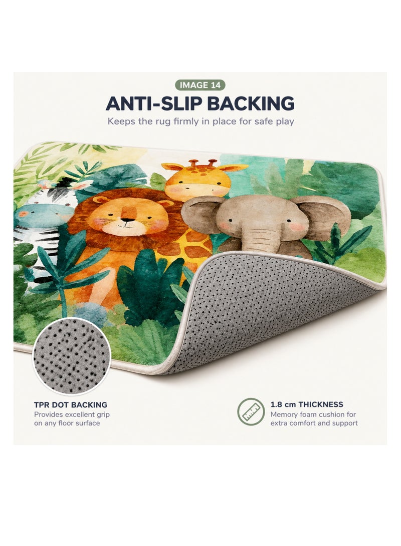 Factory Price Wild Animals Cushion Play Mat Rug – Soft Padded Carpet with Non-Slip Backing, 160 x 200 cm - Image 4