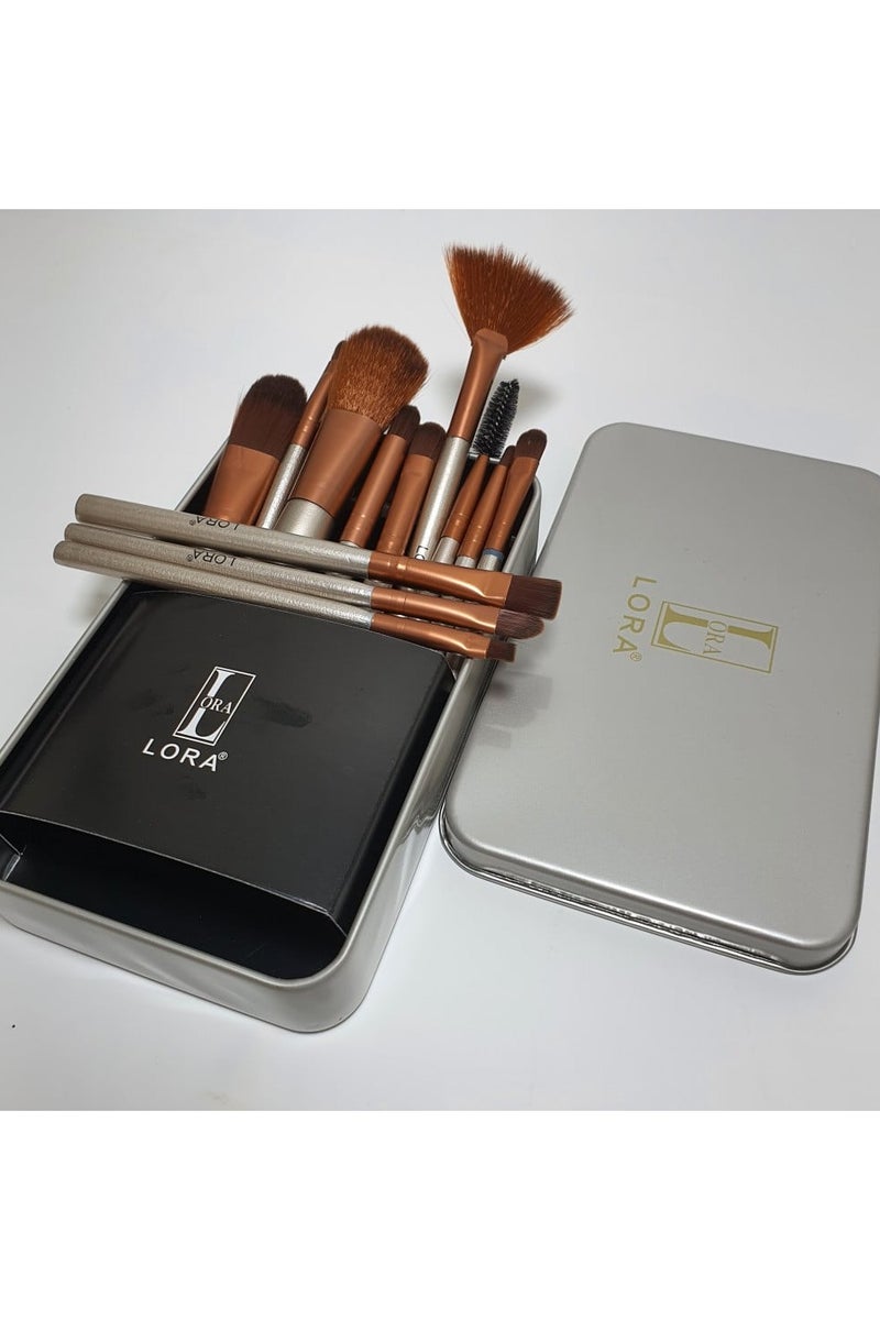 LORA MAKE UP BRUSHES12 PIECES SOFT FIRM LORA