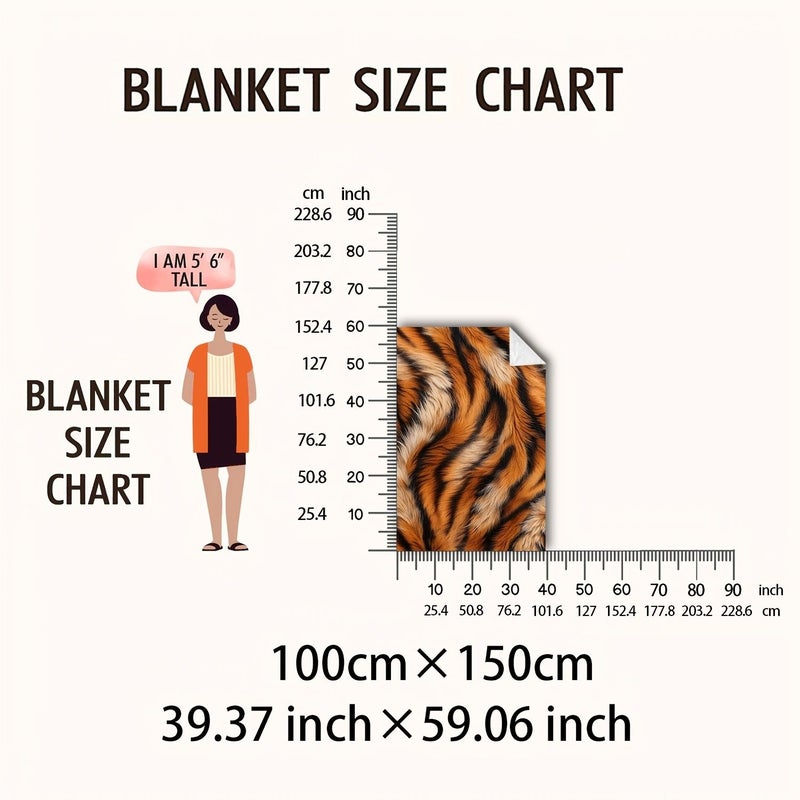 Tiger Stripe Plush Flannel Blanket 70 87 by 86 61 Inches Oversized Soft Comfortable - Image 5