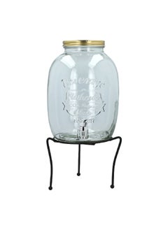 Bien Servi 2-Piece Elegant Glass Dispenser with Iron Stand Clear and Black 6420  - Image 2