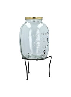 Bien Servi 2-Piece Elegant Glass Dispenser with Iron Stand Clear and Black 6420  - Image 4
