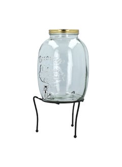 Bien Servi 2-Piece Elegant Glass Dispenser with Iron Stand Clear and Black 6420  - Image 3