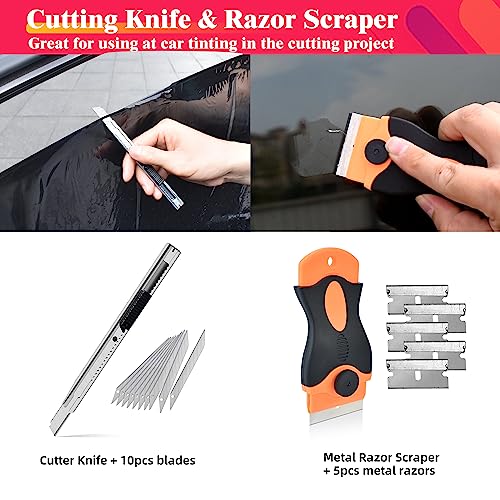 Zanch Window Tint Kit,Complete Tool Set for Professional Window Tint Protective Film Installation【Deluxe 64pcs with Tool Waist Bag】 - Image 5