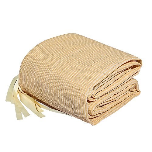 Shatex Shade Panel 10' x 10' Block 90% of Sunlight with Ready-tie up Ribbon for Pergola Gazebo Porch, Wheat - Image 4