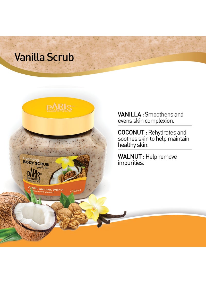 Paris Collection - Vanilla Coconut Walnut Scrub Unisex 500ml - Image 1