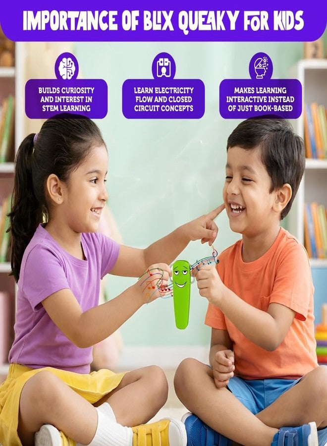 BLIX Queaky Charge - Rechargeable STEM Toy for Kids, Electronic Circuit Science Kit, Musical Sensation & Conductivity Experiment Toy, Educational Gift for Boys & Girls Ages 5,6,7,8,9+ (Green) - Image 3