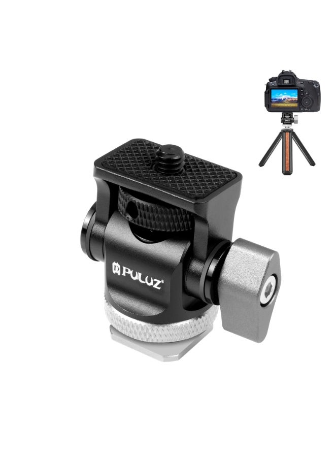 PULUZ PULUZ Mini 180 Degree Swing Tripod Ball Head Cold Shoe Mount Adapter(Silvery)  - Image 1