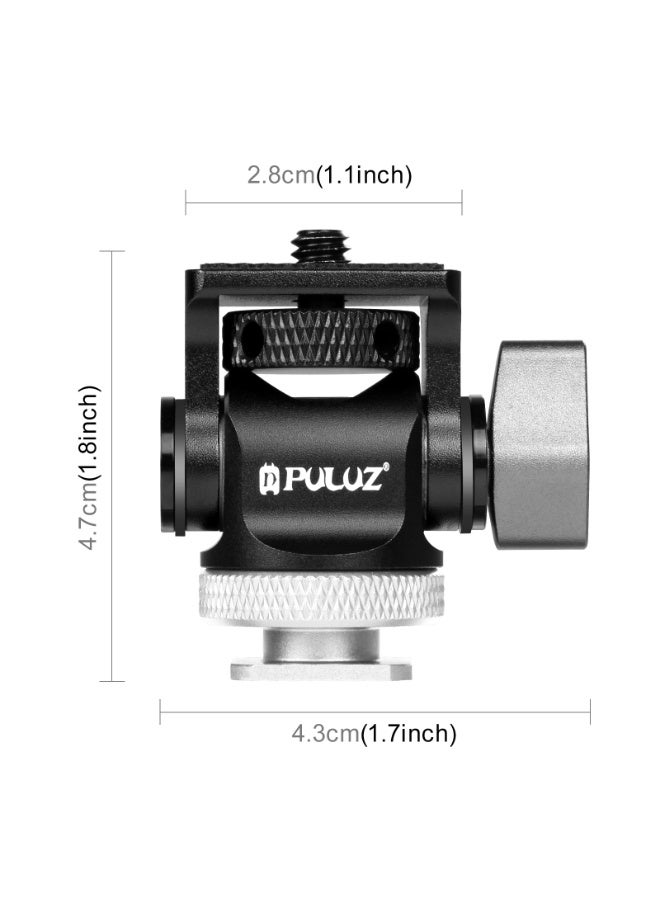 PULUZ PULUZ Mini 180 Degree Swing Tripod Ball Head Cold Shoe Mount Adapter(Silvery)  - Image 2
