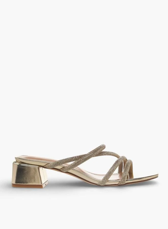 Women Embellished Strap Block Heel Sandals Ramadan Collections