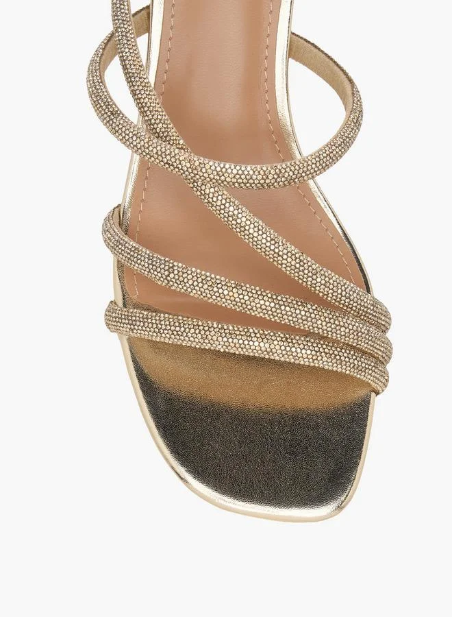 Flora Bella By Shoexpress ROSE GOLD Flora Bella Women Embellished Strap Block Heel Sandals for Women | Best Price UAE