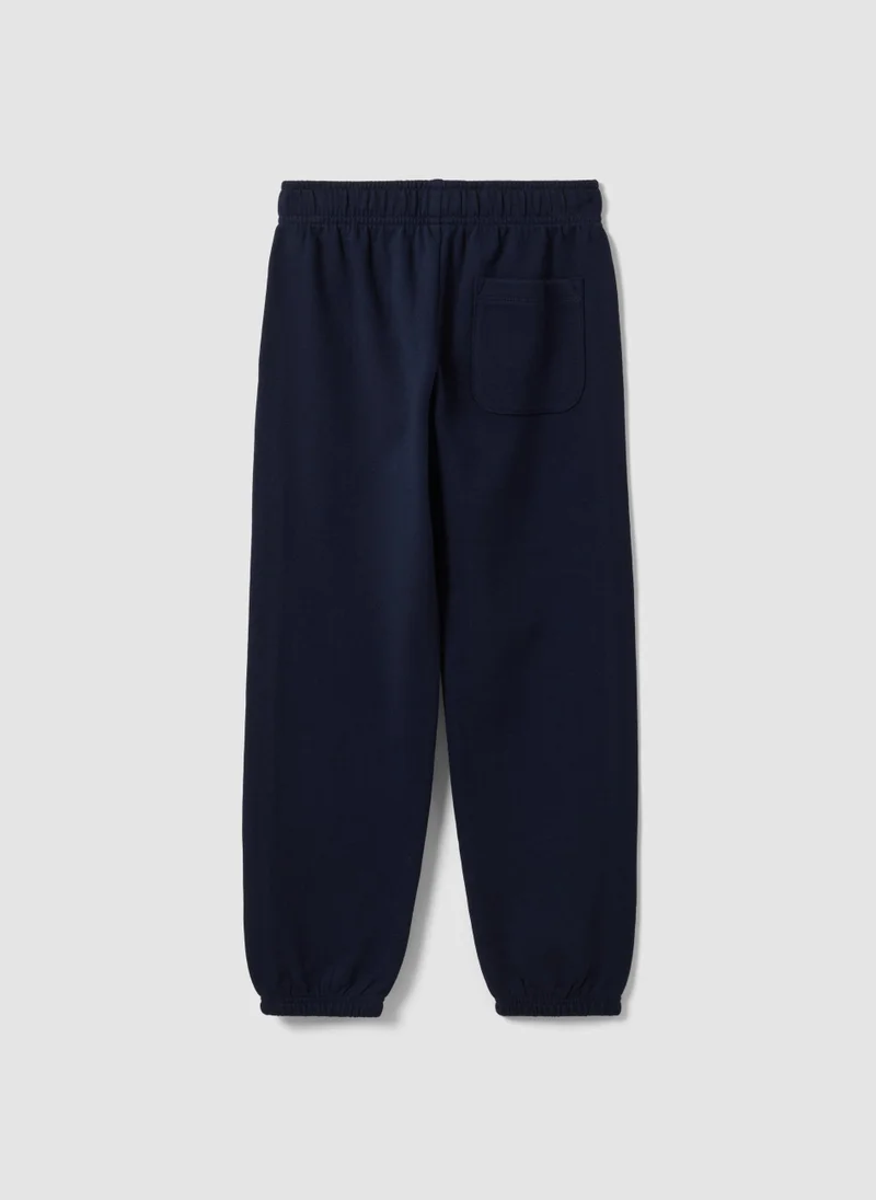 Ovs OVS Blue Organic Cotton Comfort-Fit Joggers For Boys