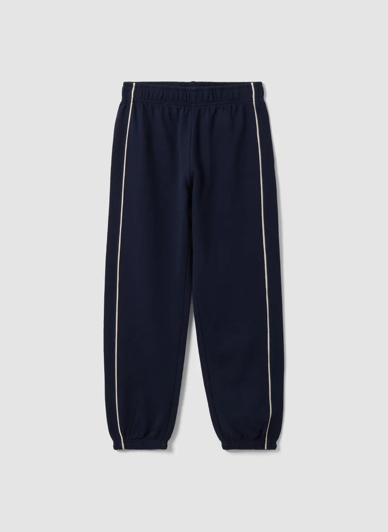 Ovs OVS Blue Organic Cotton Comfort-Fit Joggers For Boys