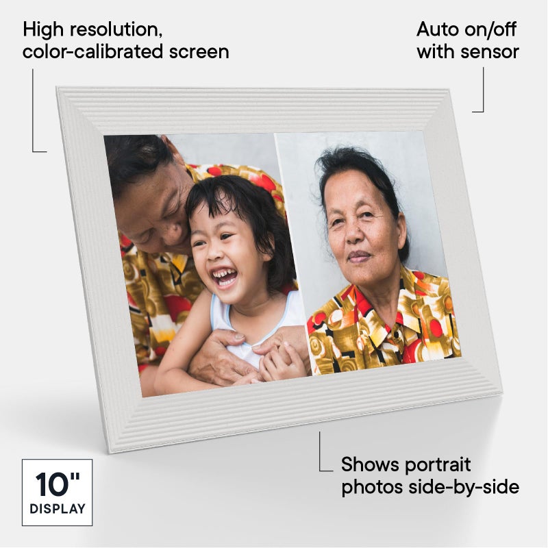 Aura Carver WiFi Digital Picture Frame | The Best Digital Frame for Gifting | Send Photos from Your Phone | Quick, Easy Setup in Aura App | Free Unlimited Storage | Sea Salt - Image 3