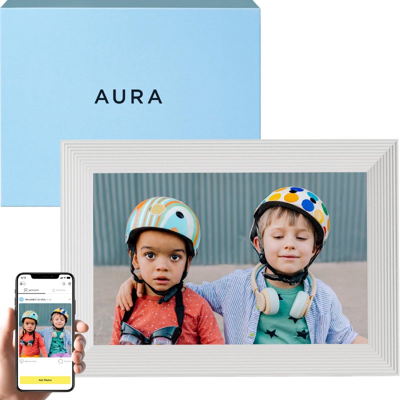 Aura Carver WiFi Digital Picture Frame | The Best Digital Frame for Gifting | Send Photos from Your Phone | Quick, Easy Setup in Aura App | Free Unlimited Storage | Sea Salt - Image 1