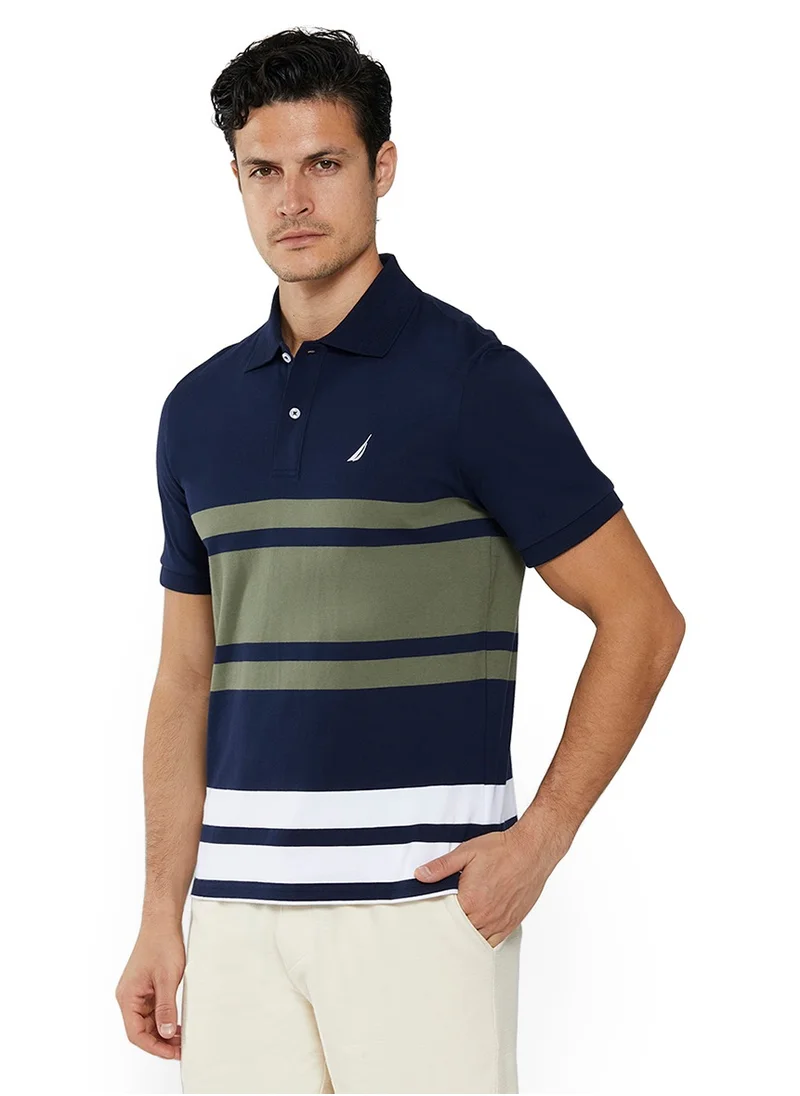 نوتيكا Men's Cotton Navy Polo T-Shirt – Classic Essential for Casual Look