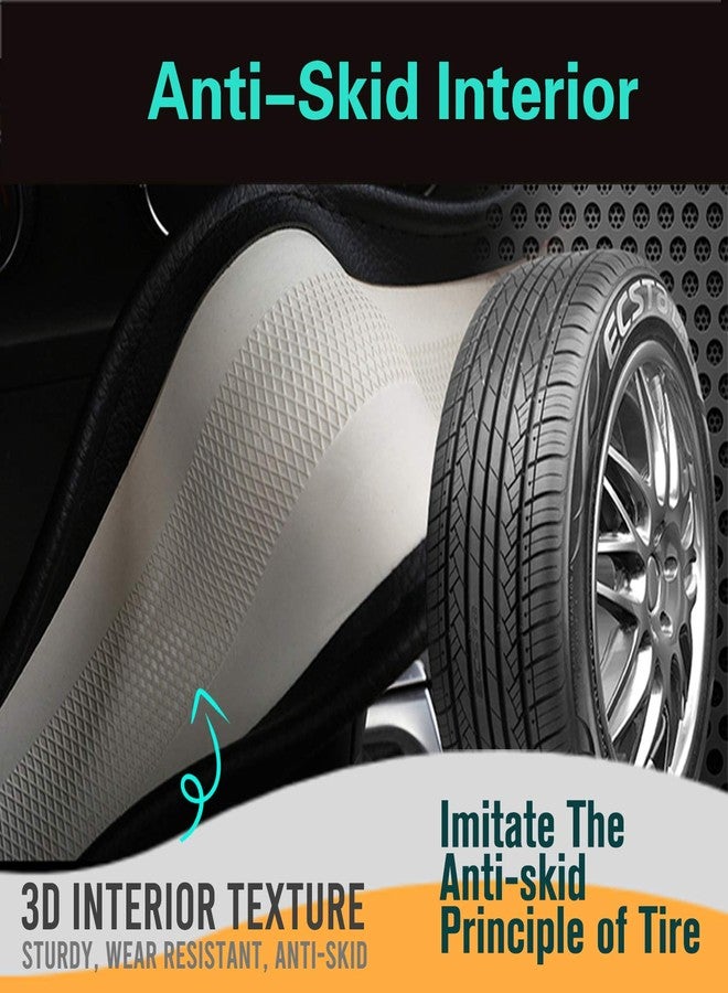 PINCTROT D Shaped 14.5-15 Inch Steering Wheel Cover Great Grip with 3D Honeycomb Anti-Slip Design, Flat Bottom 14.5-15 Inch (All Black) - Image 5