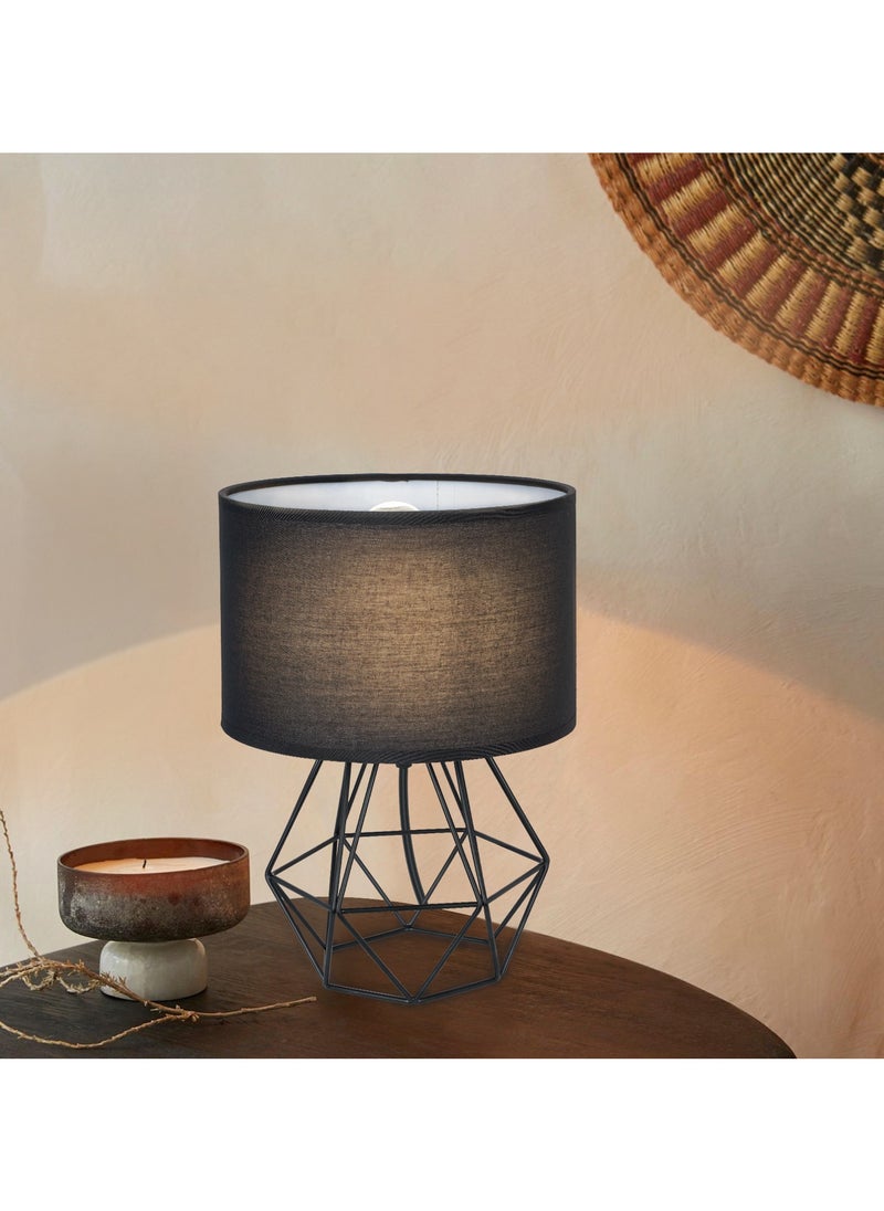 Bolivia's - Geometric Table Lamp, with Fabric Shade and Hollowed Out Base, Desk Lamp - 3 Color Temperature Adjustment - Image 1